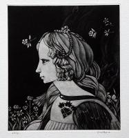 斎藤カオル銅版画集　「古きフィレンツェの女たち」限定80部　メゾチント8枚入り