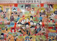 少年少女出世双六　花村喜代三画　大正16年1月　小学六年生付録