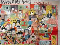 少年少女出世双六　花村喜代三画　大正16年1月　小学六年生付録