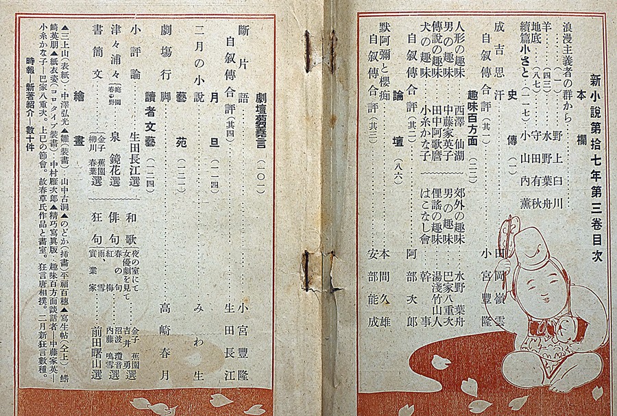 新小説 明治45年3月（第17巻3号） 口絵・山中古洞(小山内薫・水野葉舟