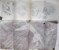 三木蘭・サイン入版画2枚＋下書き大小17枚　一活