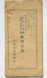 橋本関雪氏所蔵 外邦古陶器・波斬、印度小画陳列目録