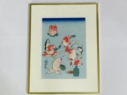 歌川国芳 金魚づくし 酒のざしき