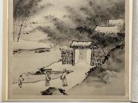 伝如拙 柴門新月図