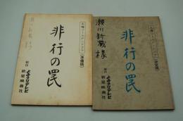 テレビ台本『非行の罠　木曜ゴールデンドラマ』準備稿、決定稿（よみうりテレビ、1984年3月15日）