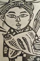 儀間比呂志　版画　