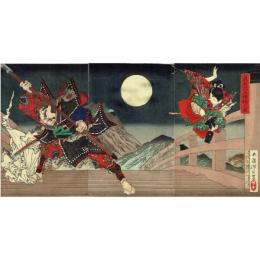 月岡芳年 「義経記五條橋之図」明治14年(1881)【浮世絵】