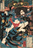 浮世絵】 歌川国芳 「通俗水滸伝豪傑百八人之一個 浪裡白跳張順
