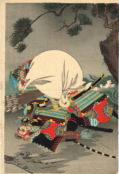 浮世絵 錦絵 木版画『見立十二支 辰 深川八幡富士』揚州周延 明治27年 浮世絵 錦絵 木版画『見立十二支 辰 深川八幡富士』揚州周延 明治27年