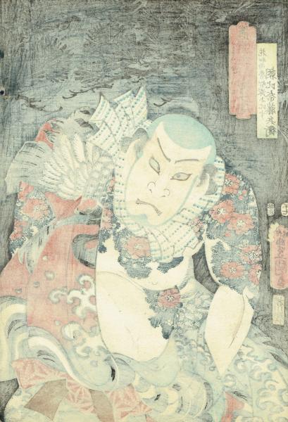 伝「豊国」木版浮世絵 浮世絵版画 木版画 三代豊国 極上 一枚物 歌舞伎絵 超希少(シタ売