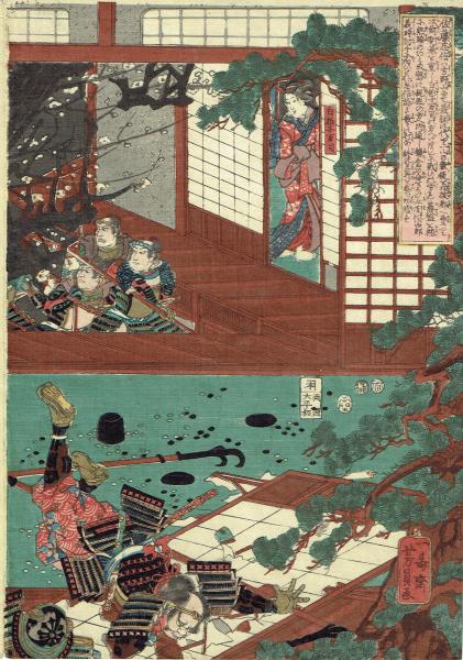歌川芳員「佐藤四郎兵衛忠信」嘉永5年【浮世絵・木版画】 / 古本、中古