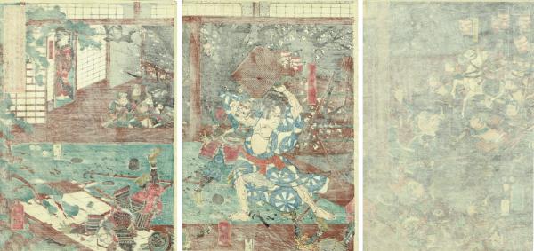 歌川芳員「佐藤四郎兵衛忠信」嘉永5年【浮世絵・木版画】 / 古本、中古