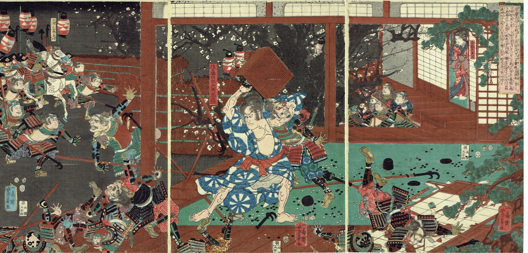歌川芳員「佐藤四郎兵衛忠信」嘉永5年【浮世絵・木版画】 / 古本、中古