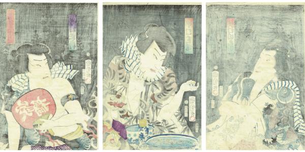 豊原国周「見立三国志」慶応元年（1865）【浮世絵・木版画】 / 古本