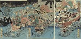 歌川芳艶「大物浦義経渡海図」弘化頃（1845頃）【浮世絵】(歌川