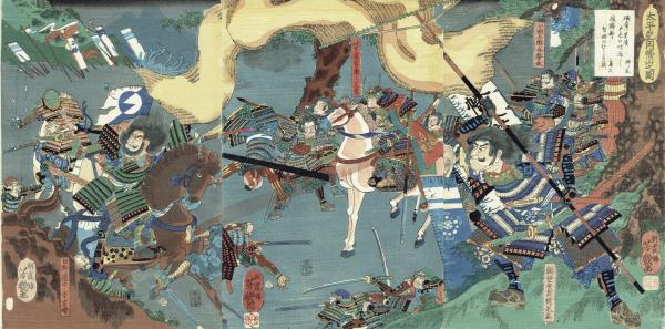 落合芳幾 「太平記因幡山之図」文久2年（1862）【浮世絵】(落合芳幾