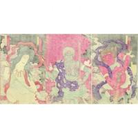 揚州周延「橋供養梵字文覚」明治16年(1883)【浮世絵】