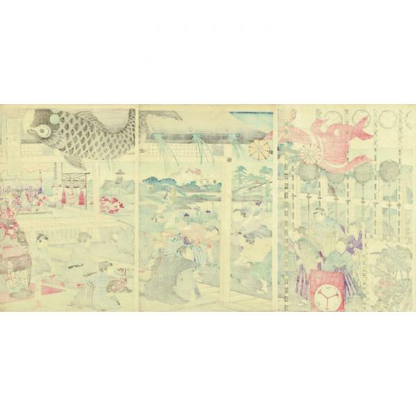 揚州周延「江戸砂子年中行事 端午の図」明治18年（1885）【浮世絵