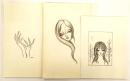 小林ドンゲ 肉筆素描・版画下絵 3枚