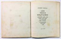 Les Trois Solitaires: Oeuvres Posthumes Nouvelles et Poemes Inedites de Robert Desnos Lithographies de Yvette Alde.