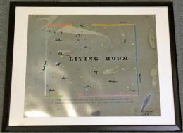 荒川修作 版画額 「居間 （Living Room）」   1969年・限定95部 シルクスクリーン