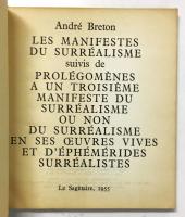 Les Manifestes du Surréalisme. （仏版「シュルレアリスム宣言集」）