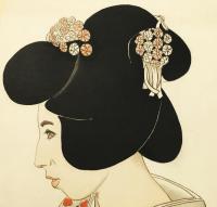 コンラッド・メイリ水彩画  「キク・ヤマタ」