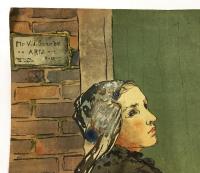 Charles Hovey Pepper 木版画 「Dutch Woman in Cloak」