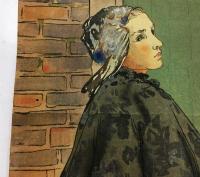Charles Hovey Pepper 木版画 「Dutch Woman in Cloak」