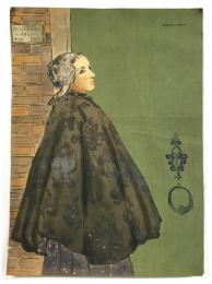 Charles Hovey Pepper 木版画 「Dutch Woman in Cloak」