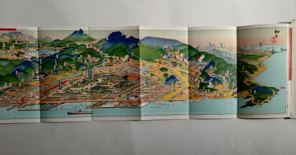 吉田初三郎画　別府温泉御遊覧の志を里　大正16年版と昭和2年版の2部セット 吉田初三郎画別府温泉御遊覧の志を里大正16年版と昭和2年版の2部
