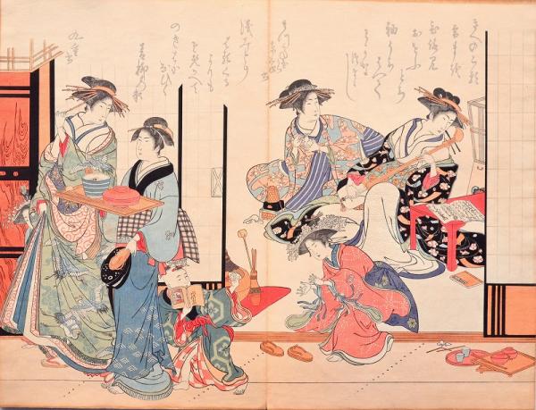 N*y様 希少　北尾政演　蔦屋重三郎　浮世絵 「吉原傾城　新美人合自筆鏡　完」木 N*y様 希少 北尾政演 蔦屋重三郎 浮世絵 「吉原傾城 新美人合