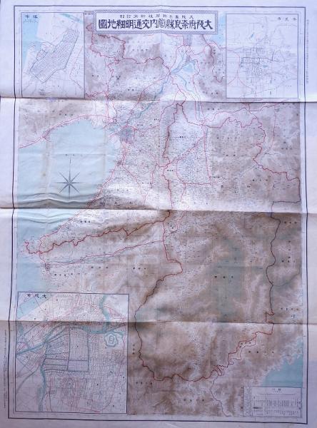 人気提案 明治43 大阪府奈良県管内交通明細地図 古地図 大阪毎日