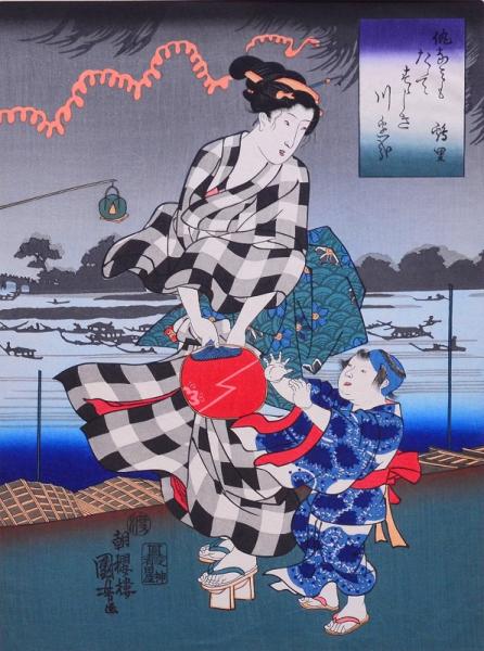 伝統芸術 大錦浮世絵美人名作撰 歌川国芳 「四季心女遊 夏」 (中版 伝統芸術 大錦浮世絵美人名作撰 歌川国芳 「四季心女遊 夏」 (中版
