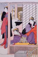 伝統芸術  大錦浮世絵美人名作撰  鳥居清長 「北廓雪之朝」 (縦2枚続)
