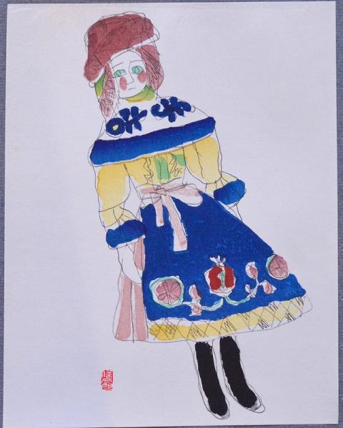 現代作家デッサン集 洋画編（h） 「人形の図」 鈴木信太郎(中村渓男 編