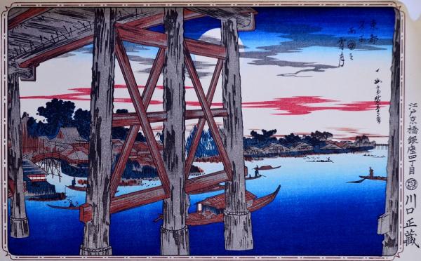 浮世絵、東都名所新吉原(稀浮世絵貴重）、初代歌川広重画