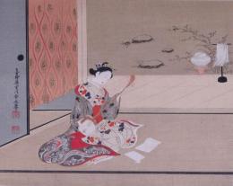 浮世絵派画集 第50図   美人彈弦圖