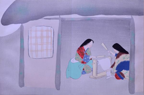 徳力富吉郎版画 近江八景と琵琶湖風景 色紙全16枚 木函入(徳力富
