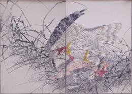 景年花鳥画譜 分売：33 (2枚続き)