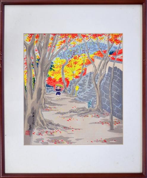 歌川広重画浮世絵 東都名所 分売 b：真崎暮春之景(歌川広重