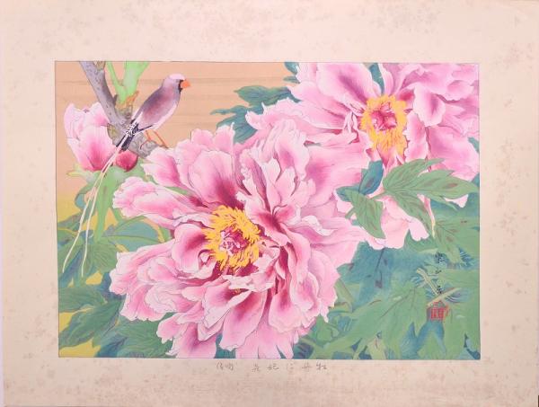 作者不詳作 落款印譜在 絹本花鳥画 無花果に雀図 額装仕立て 51fNJVJQeAL._UF350,350_QL50_.jpg