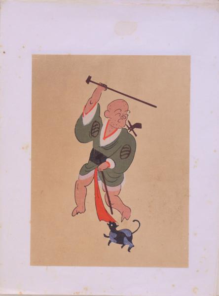 模写大津絵、天狗と象 模写大津絵、天狗と象