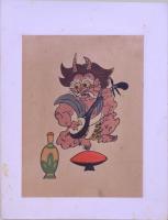 楠瀬日年 大津絵 16 鬼の三味線