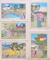 山中温泉名所 5枚 金澤金廣堂