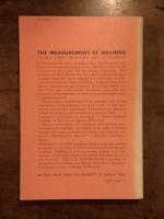 The Measurement of Meaning