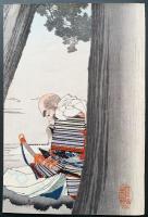 歌川豊宣 木版画 錦絵三枚続『源義仲八幡宮願書之図』