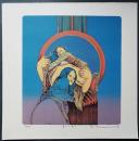 田村文雄 リトグラフ『青にこもる』 限定300部