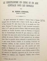 【フランス語洋書 / 抜刷】 モンゴル支配下における中国および中央アジアのキリスト教 『Le Christianisme en Chine et en Asie centrale sous les Mongols』