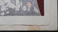 河野薫 木版画『きつつき(B)』　直筆サイン入　